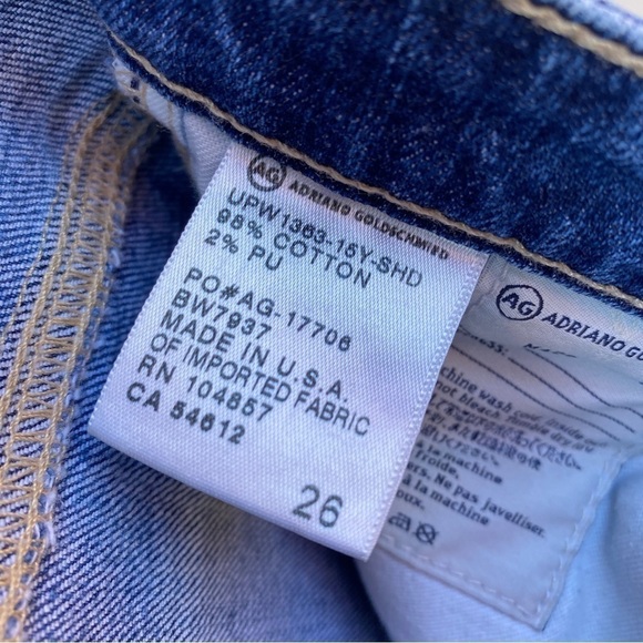 AG Adriano Goldschmied Stilt Crop Cigarette Crop Distressed Jeans Sz 26 - Picture 11 of 13